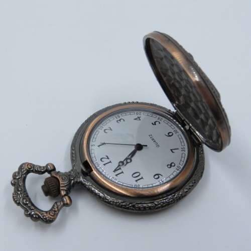 1880`s Style Paris Expo full hunter quartz pocketwatch - Hachette pocket watch collection #35