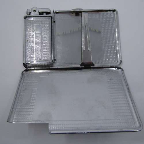 Vintage Kincraft chrome plated cigarette case with lighter