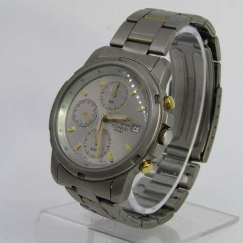 Seiko Chronograph Titanium 100m mens watch - 7T62-OBEO - working