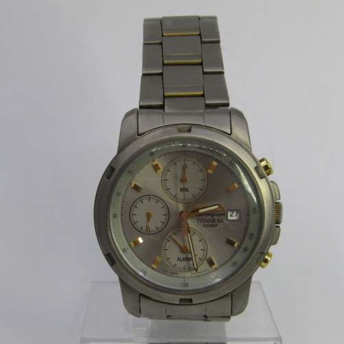 Seiko Chronograph Titanium 100m mens watch - 7T62-OBEO - working