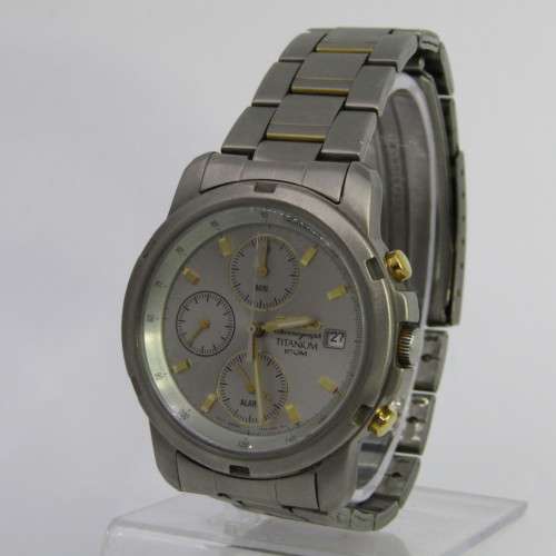 Seiko Chronograph Titanium 100m mens watch - 7T62-OBEO - working