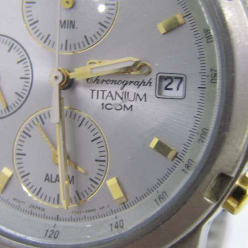 Seiko Chronograph Titanium 100m mens watch - 7T62-OBEO - working