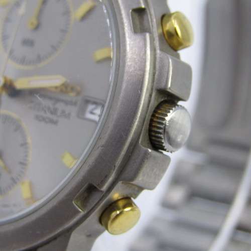 Seiko Chronograph Titanium 100m mens watch - 7T62-OBEO - working