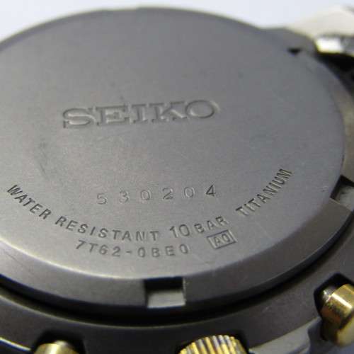 Seiko Chronograph Titanium 100m mens watch - 7T62-OBEO - working