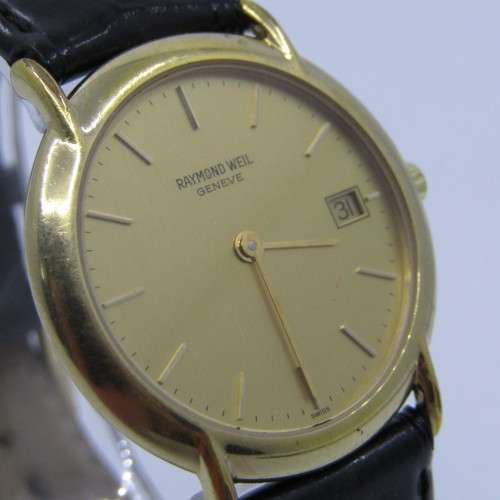 Raymond Weil 9140 Quartz18kt Gold electroplated mens watch - working