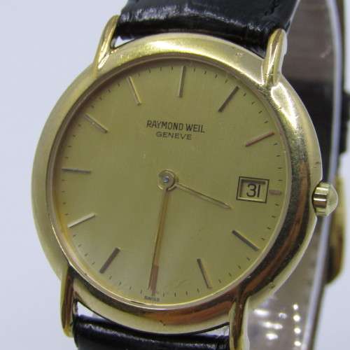 Raymond Weil 9140 Quartz18kt Gold electroplated mens watch - working