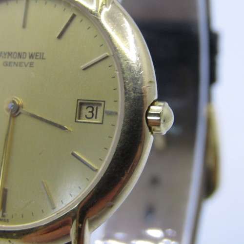 Raymond Weil 9140 Quartz18kt Gold electroplated mens watch - working