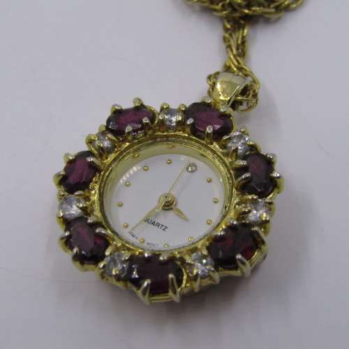 Beautiful Gold coloured Quartz pendant watch