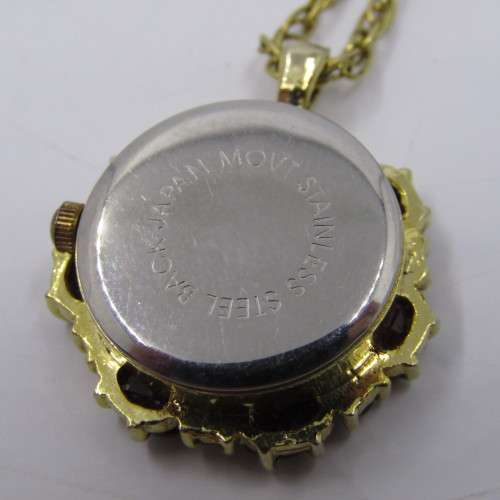 Beautiful Gold coloured Quartz pendant watch