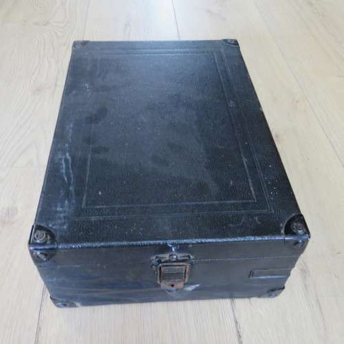 Vintage His Masters Voice Portable Gramophone - Case is well used - Gramophone is working