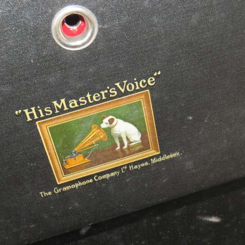 Vintage His Masters Voice Portable Gramophone - Case is well used - Gramophone is working