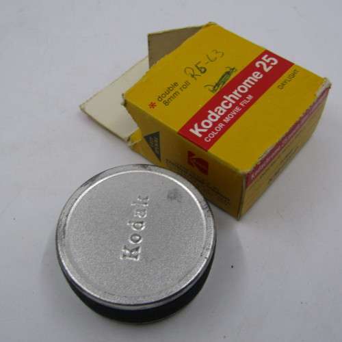 Vintage Keystone 8mm movie camera in damaged pouch - working