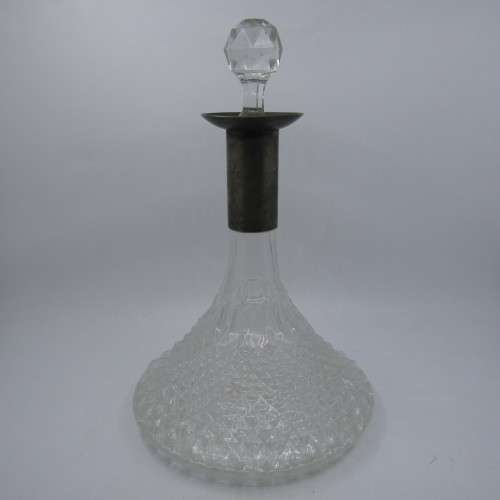 Vintage glass ships decanter