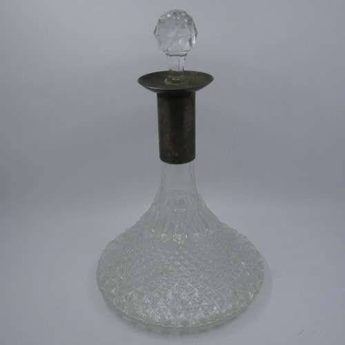 Vintage glass ships decanter