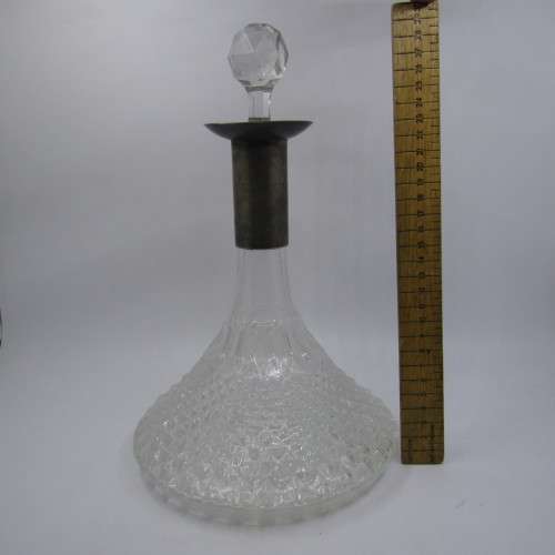 Vintage glass ships decanter