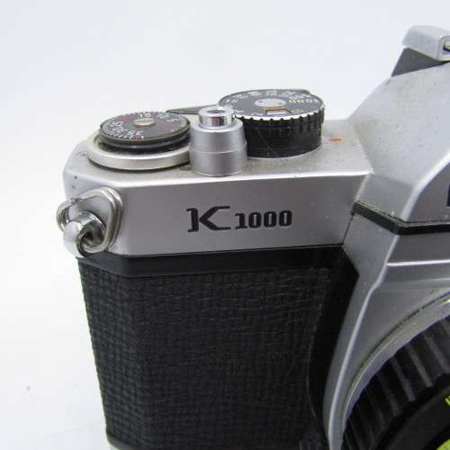 Pentax K1000 with 80-200mm Super Ozeck lens and Pentax-M 1:2 50mm and extras