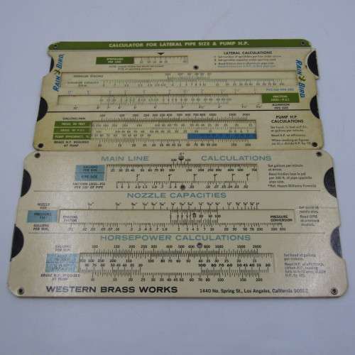 Lot of 4 vintage Sprinkler calculator cards