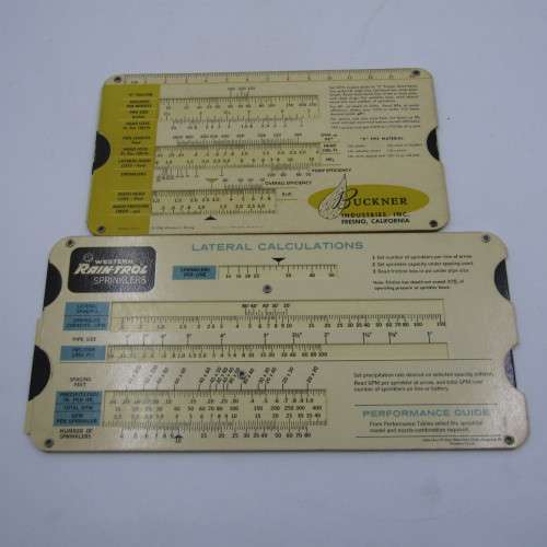 Lot of 4 vintage Sprinkler calculator cards