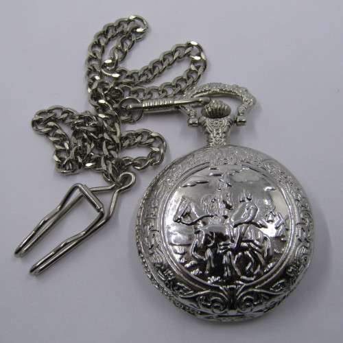 Ricardo Vintage style pocket watch with fob chain - working
