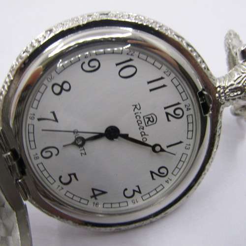 Ricardo Vintage style pocket watch with fob chain - working