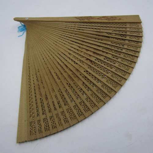 Vintage Chinese wooden fan in original box