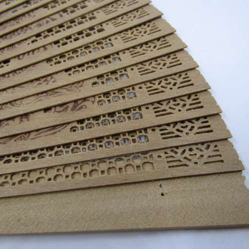 Vintage Chinese wooden fan in original box