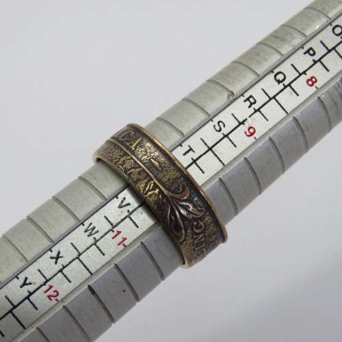 Ring made from East Africa 1924 part silver shilling - Size U