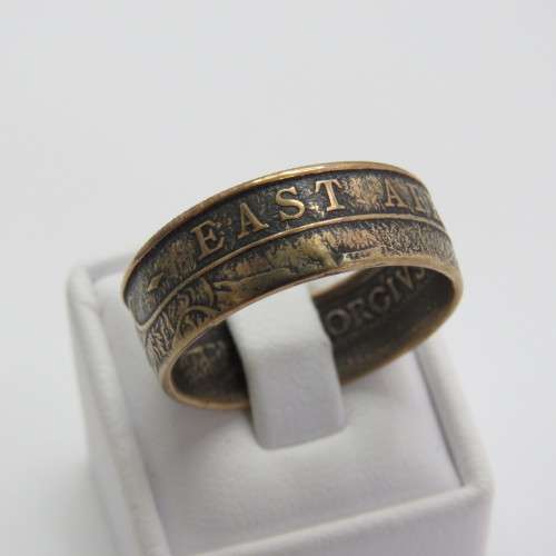 Ring made from East Africa 1924 part silver shilling - Size U