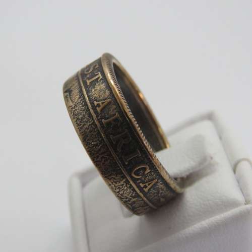 Ring made from East Africa 1924 part silver shilling - Size U