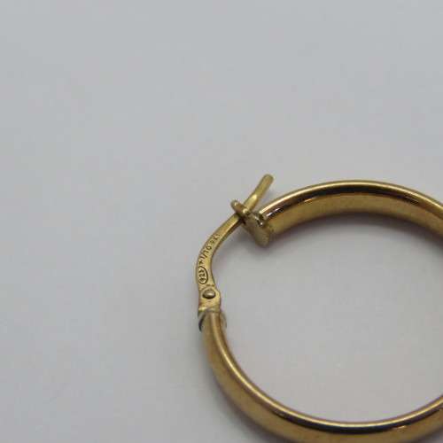 Pair of 1/10th 9kt on sterling silver hoop earrings - Weighs 2,4 g