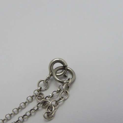 Sterling silver bracelet with clear stone - Weighs 1,7 g - Length 26,5 cm