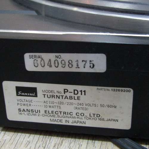Sansui Automatic Direct Drive P-D11 turntable - working