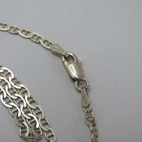 Sterling silver flat mariner necklace - Weighs 4,5 g - Length 50 cm