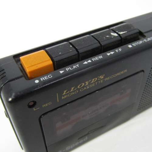 Vintage Lloyd`s micro cassette recorder - working - including extra mini cassette tape