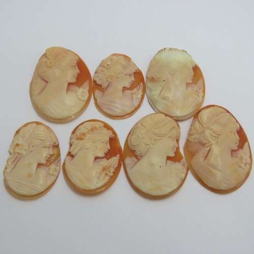 Lot of 7 Cameos for jewellery - Damaged