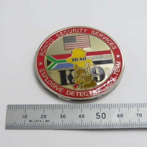 US Embassy Iraq K9 explosive detective dog team challenge coin