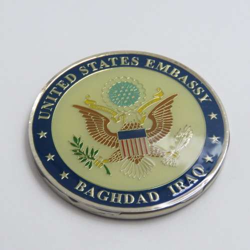 US Embassy Iraq K9 explosive detective dog team challenge coin