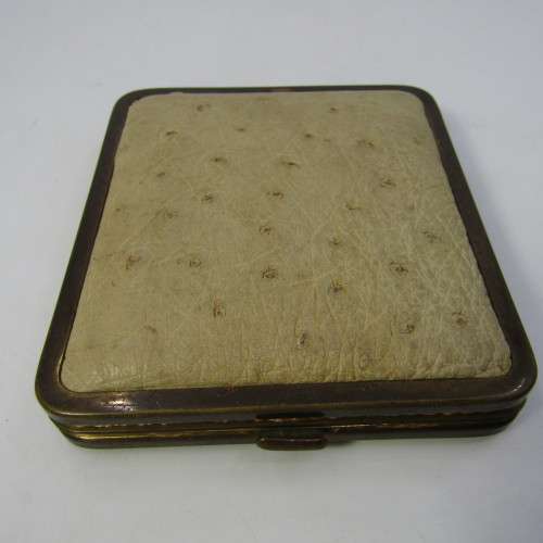 Vintage cigarette case with ostrich leather