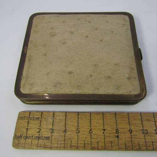 Vintage cigarette case with ostrich leather