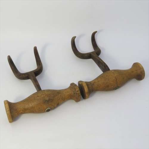 Pair of Antique sack bale hooks