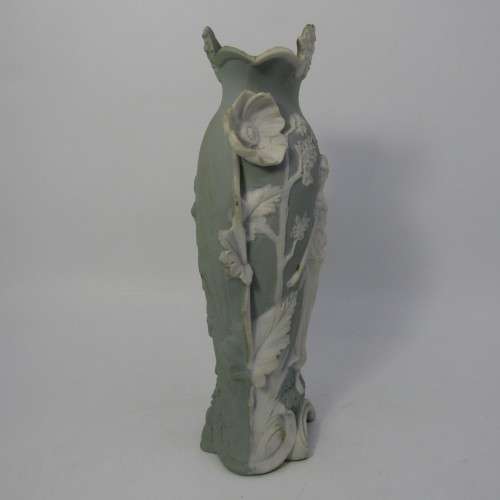 Antique Jasperware flower vase with number at base 3387