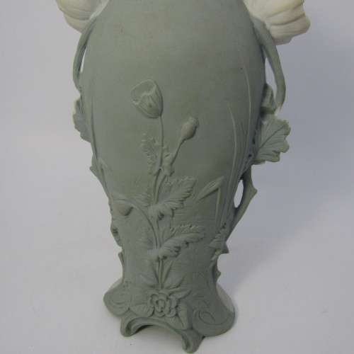 Antique Jasperware flower vase with number at base 3387