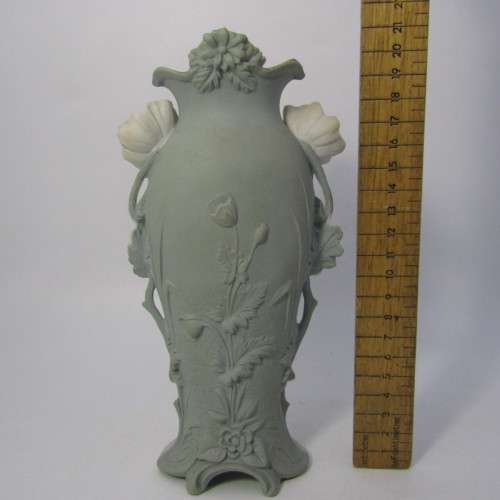 Antique Jasperware flower vase with number at base 3387