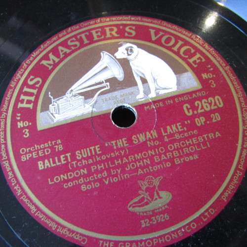 His Masters Voice record album with 12 records - 76rpm - one chipped