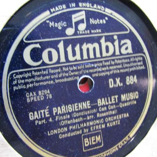 His Masters Voice record album with 12 records - 76rpm - one chipped