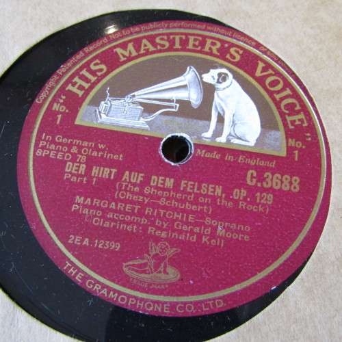 His Masters Voice record album with 10 records - 76rpm