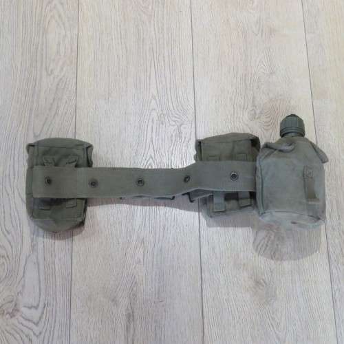 SADF webbing belt with water bottle and ammo pouches - Belt length 111 cm