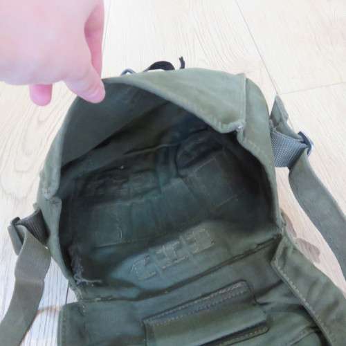 British 1958 Pattern kidney pouch and yoke converted to patrol bag - Bag size 24 x 27 cm