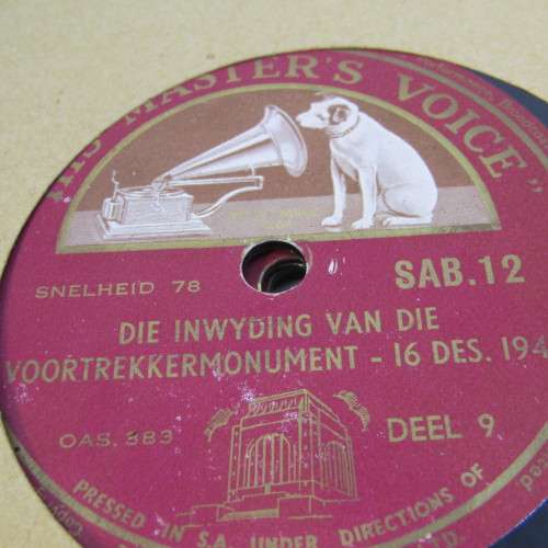 Voortrekker Monument inauguration set of 6 records - Afrikaans by His Masters Voice