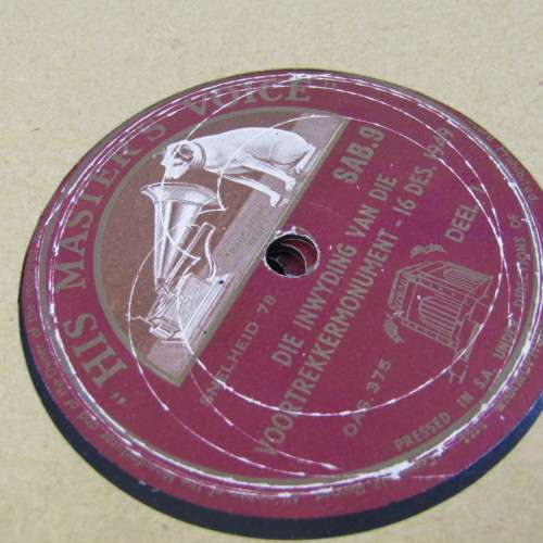 Voortrekker Monument inauguration set of 6 records - Afrikaans by His Masters Voice